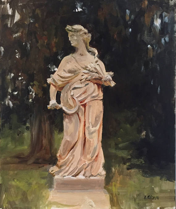 570x679 Statue Of Demeter Ceres Oil Painting Original Art - Demeter Painting