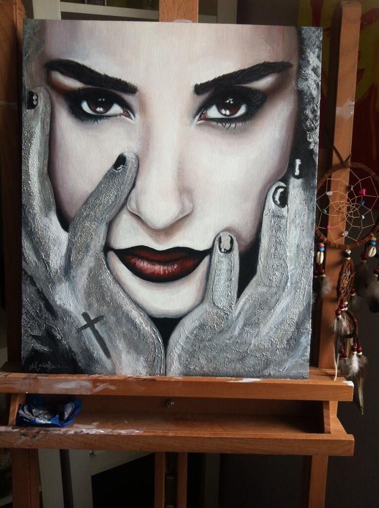 764x1024 Demi Lovato Painting Artwork Paintings, Drawings - Demi Lovato Painting