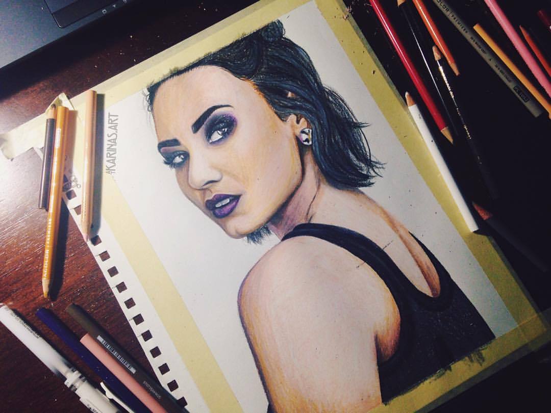 1080x810 Karina's Art - Demi Lovato Painting