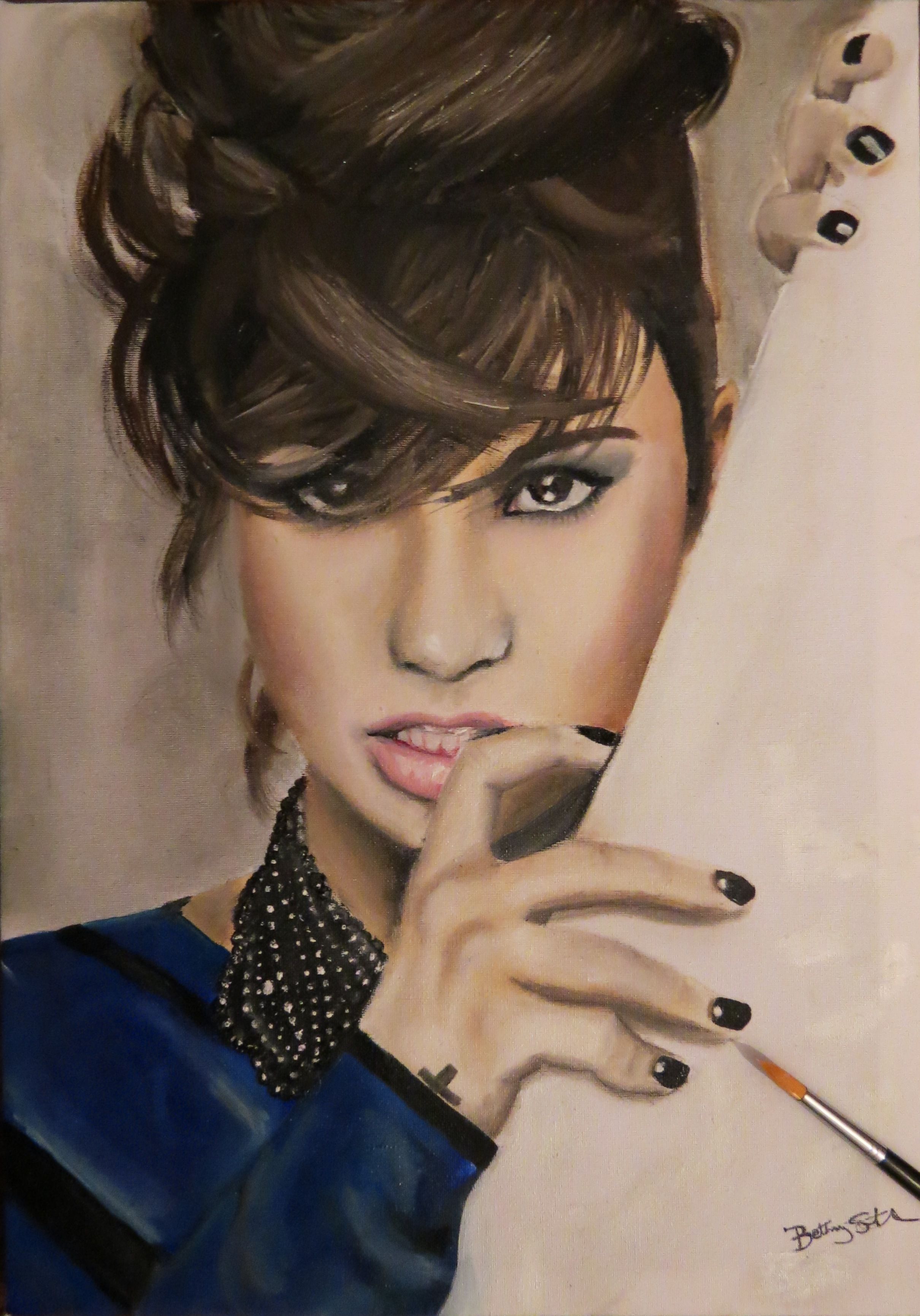 2420x3461 Demi Lovato Painting - Demi Lovato Painting