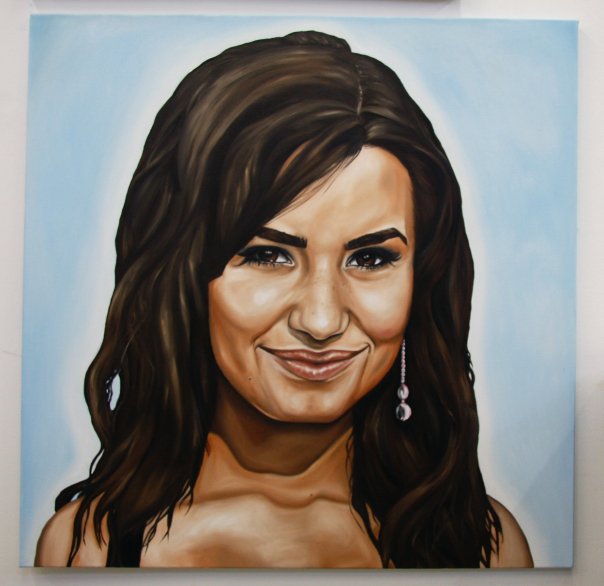 604x586 Demi Lovato Painting By Sarasam89 - Demi Lovato Painting
