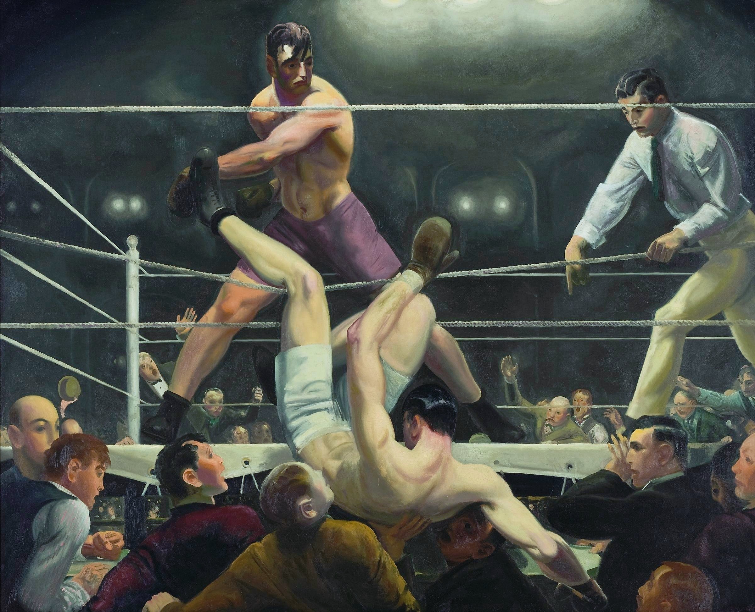 2400x1947 Filebellows George Dempsey And Firpo 1924.jpg - Dempsey And Firpo Painting