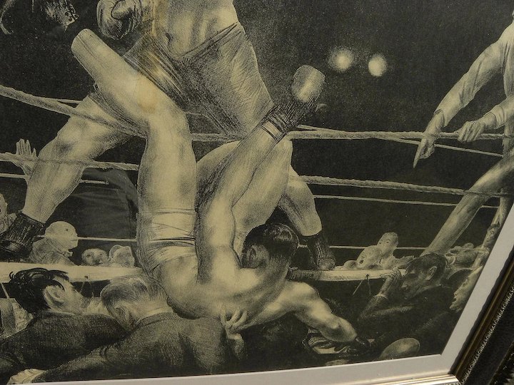 720x540 George Bellows (1882 1925) Famous Boxing Subject Lithograph Print - Dempsey Firpo Painting