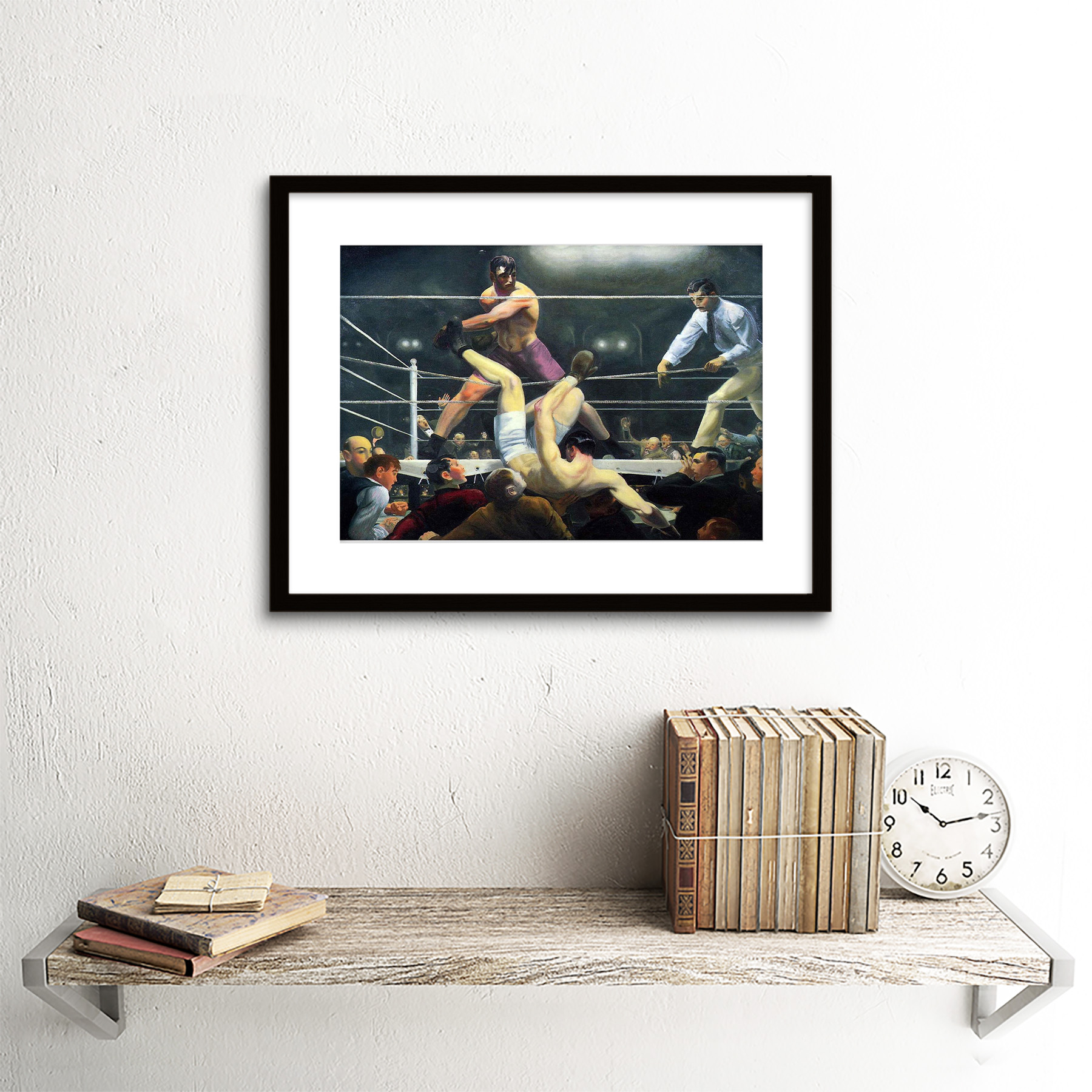 1800x1800 Painting Sport Scene Boxing Bellows Dempsey And Firpo Framed Art - Dempsey Firpo Painting