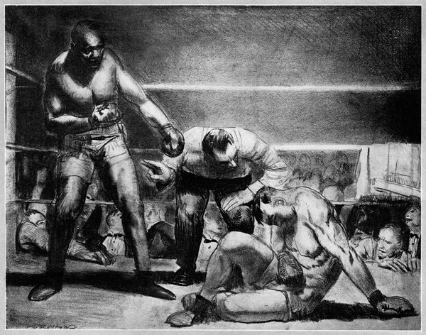 600x472 Photos Photos George Bellows's Athletic Illustrations - Dempsey Firpo Painting