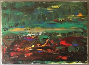 300x221 Modern Abstract Original Oil On Canvas Painting Point Of Entry By - Dempsey Painting