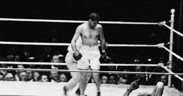 750x394 Jack Dempsey Vs. Luis Firpo - Dempsey Vs Firpo Painting