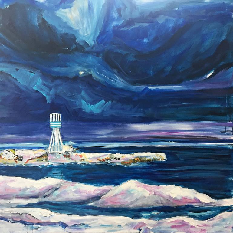 770x770 Saatchi Art Lifegard Tower, Bellevue, Denmark Painting By Susanne - Denmark Painting