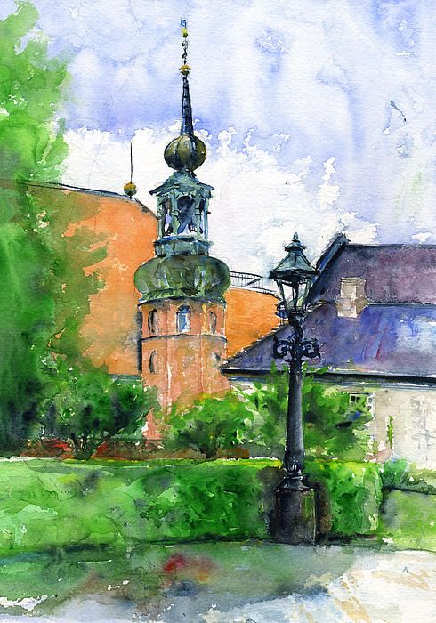 490x700 Copenhagen Denmark Painting. John D Benson Watercolour - Denmark Painting