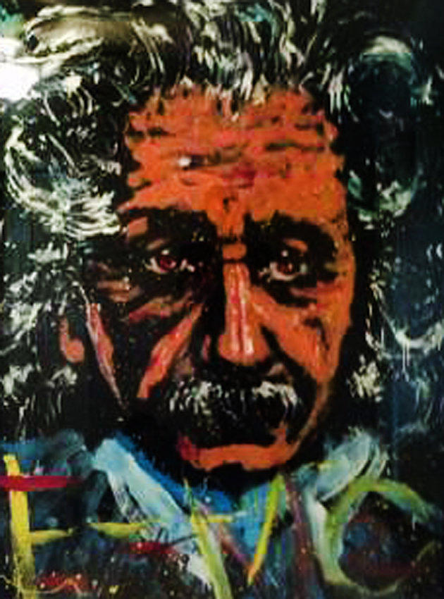 630x850 Denny Dent Einstein Painting By Robert Woodley - Denny Dent Painting