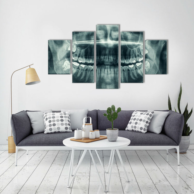 640x640 Hd Print 5 Pcs Canvas Art Dental Painting Modern Home Decor Wall - Dental Painting