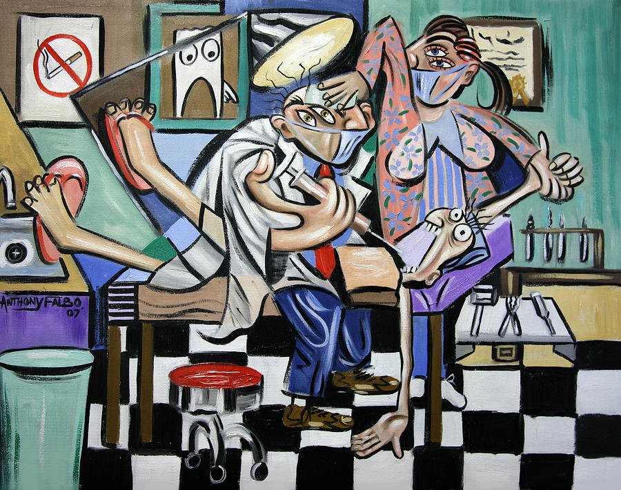 900x710 The Dentist Is In Painting By Anthony Falbo - Dental Painting