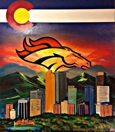 236x272 Pretty Cool Artistic Painting Of The Broncos Logo Denver Broncos - Denver Broncos Painting