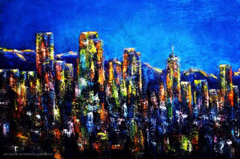 770x509 Saatchi Art Downtown Denver Colorado Painting By Jennifer - Denver Painting