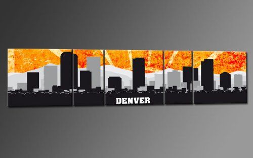 500x312 Xxl Wallart Usa Panorama City Skyline Denver Sunset - Denver Skyline Painting