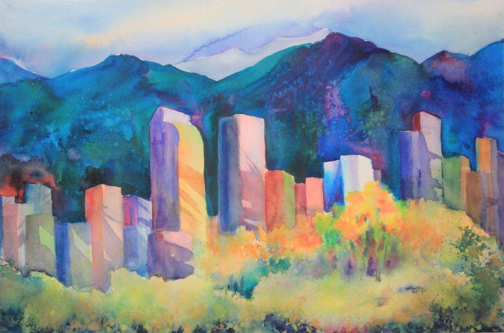 1024x678 Paletteers Art Club - Denver Skyline Painting