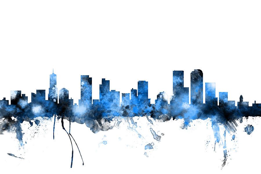 900x600 Denver Colorado Skyline Digital Art Want! Denver - Denver Skyline Painting