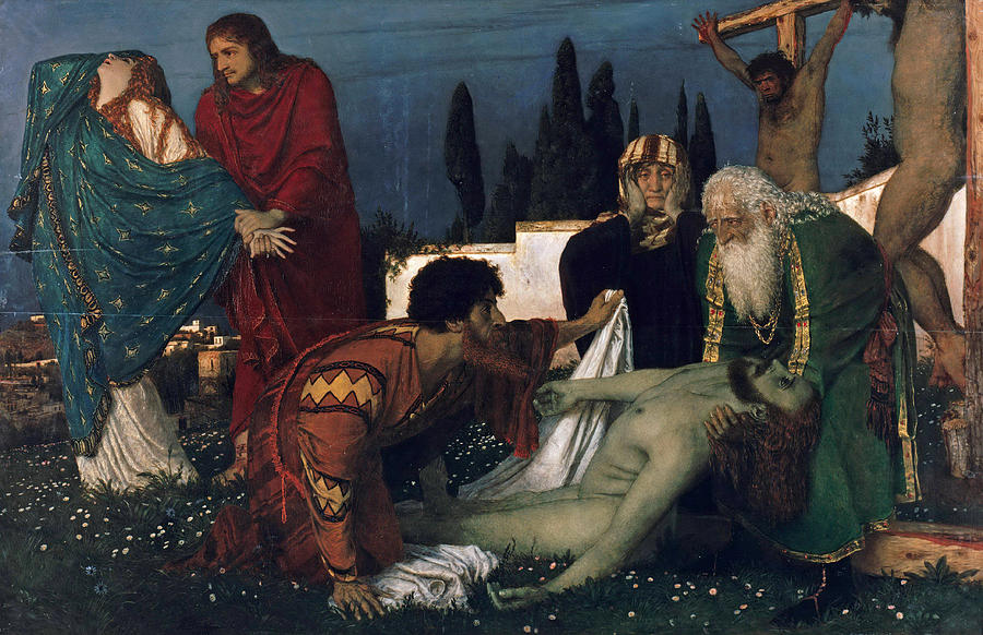 900x582 The Deposition Painting By Arnold Boecklin - Deposition Painting