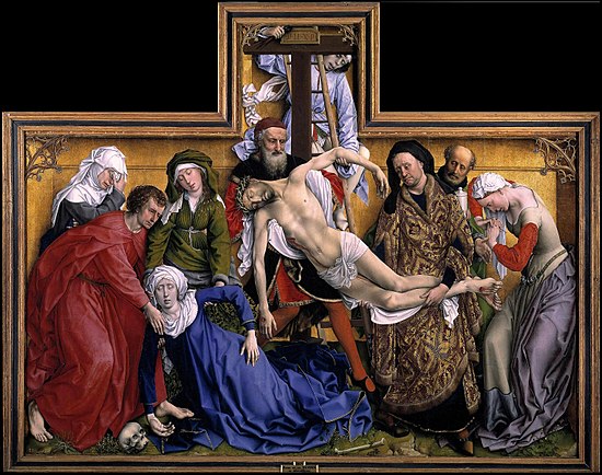 550x434 The Descent From The Cross (Van Der Weyden) - Deposition Painting