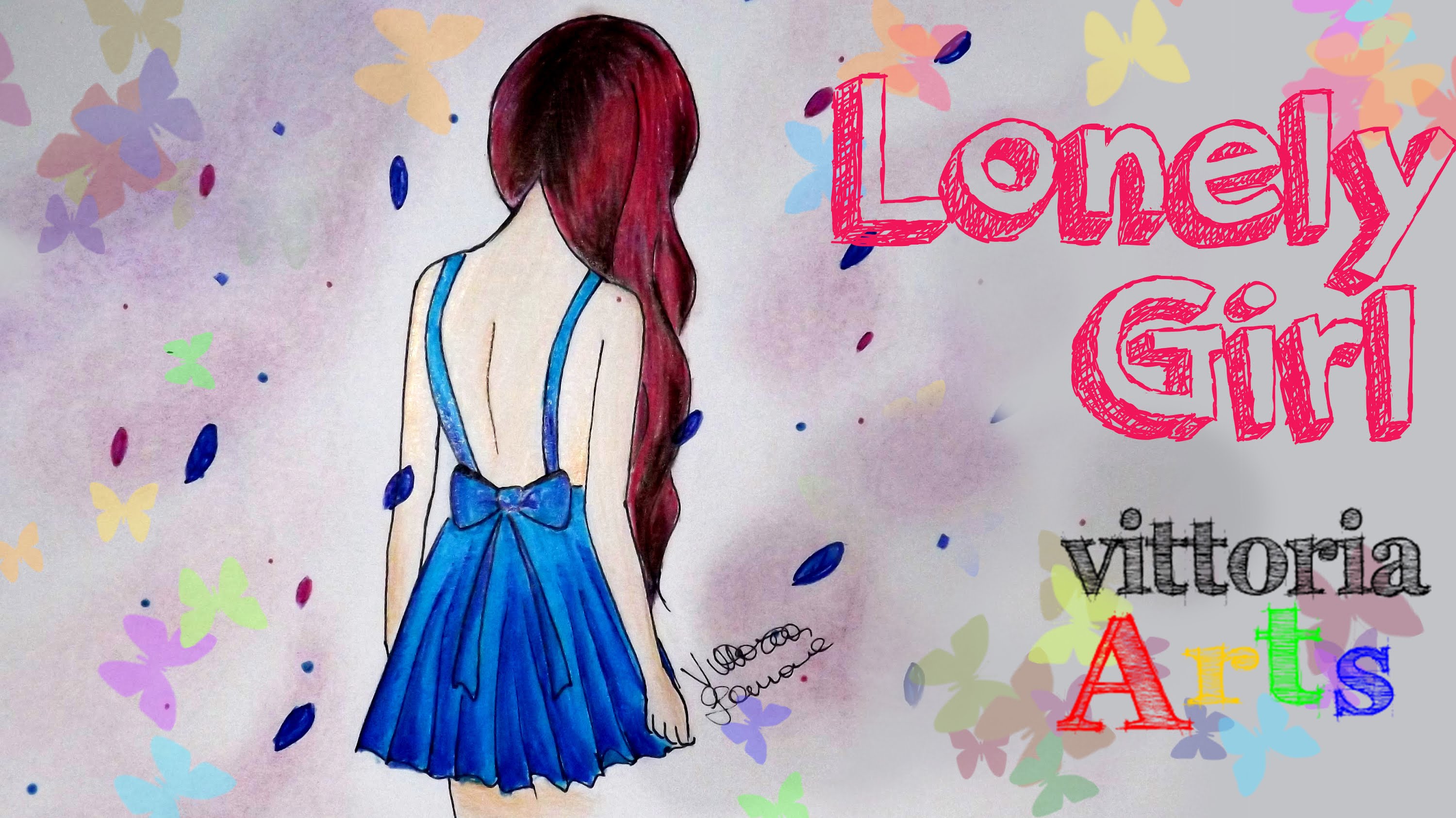 3000x1686 How To Draw Lonely Girl - Depressed Girl Painting