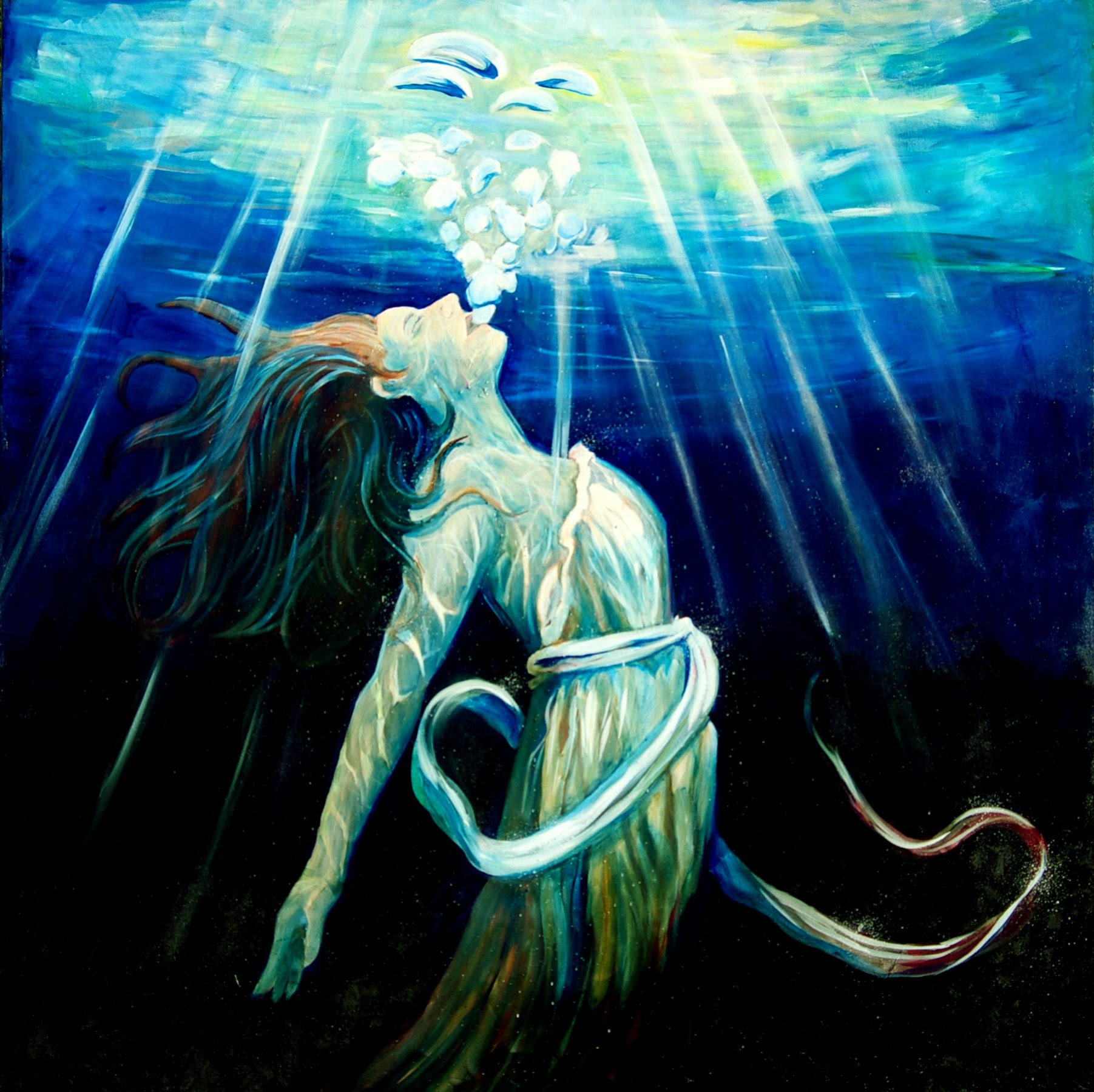 1803x1799 Oc Painting The Spring Of The Drowned Girl - Depressed Girl Painting