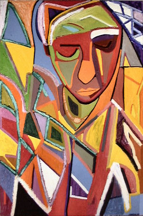 295x445 Abstract Art Portrait Of Woman Gtgt Introspection - Depression Abstract Painting