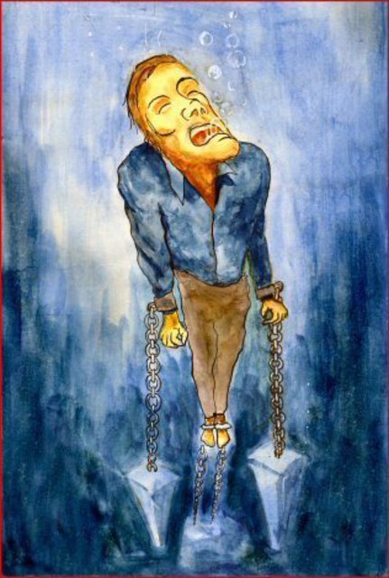 431x640 Chet Sinclair Artwork Depression Original Watercolor - Depression Painting