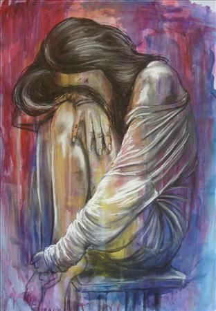 312x450 The Forgotten, Women Amp Depression Theme, Deborah Cauchi, Saa - Depression Painting