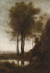 207x300 Beautiful Oil Painting Depression Autumn Landscape By Stream - Depression Painting