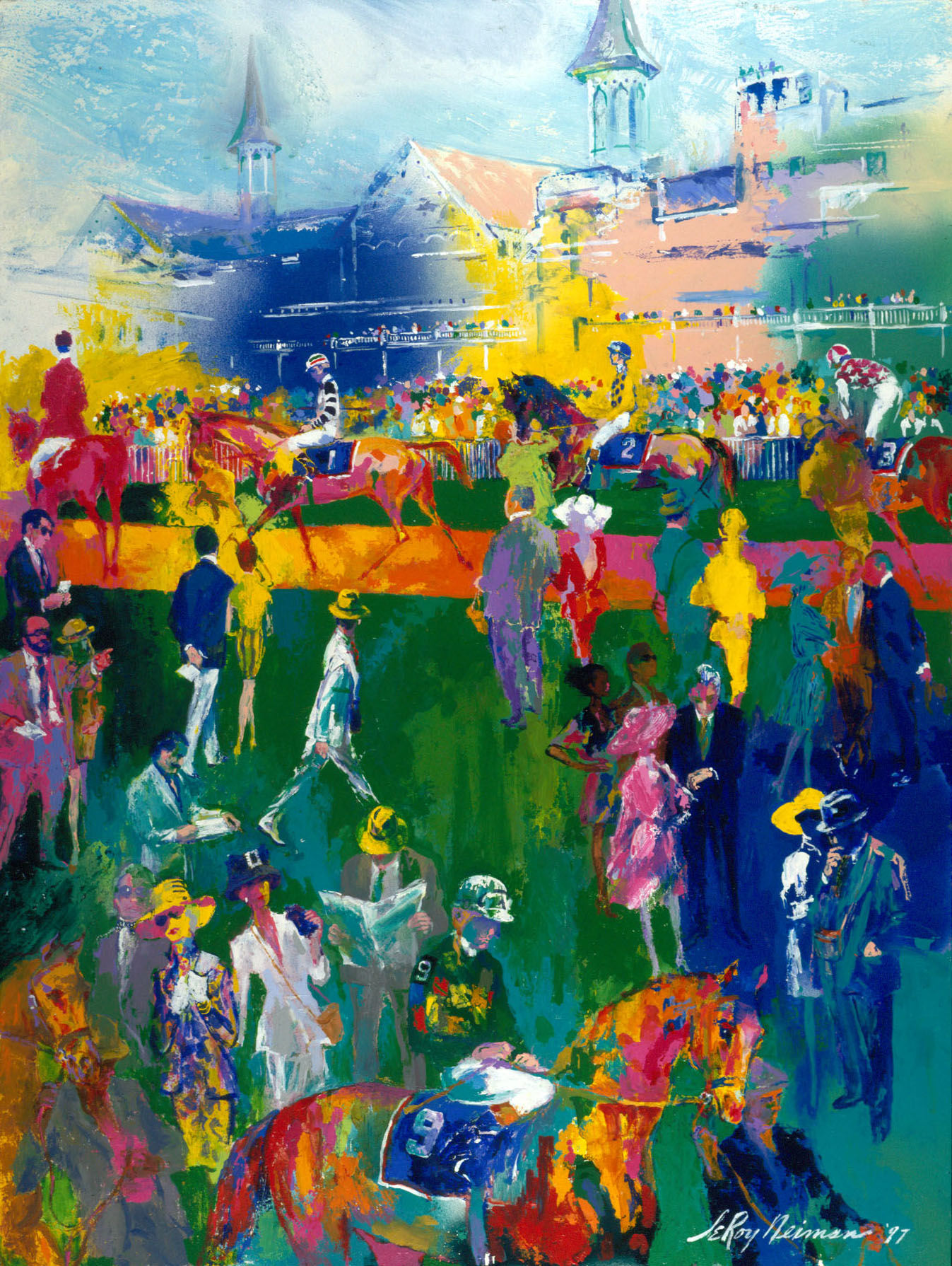 1347x1790 Derby Day Paddock - Derby Painting