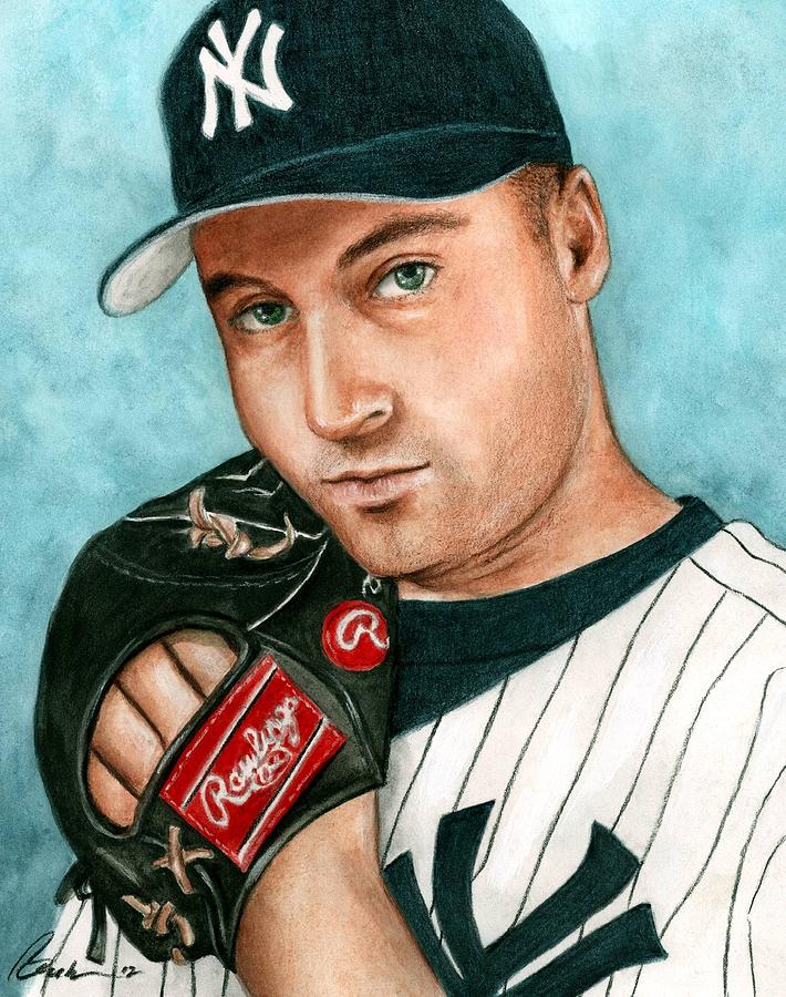 710x900 Derek Jeter Painting By Bruce Lennon - Derek Jeter Painting
