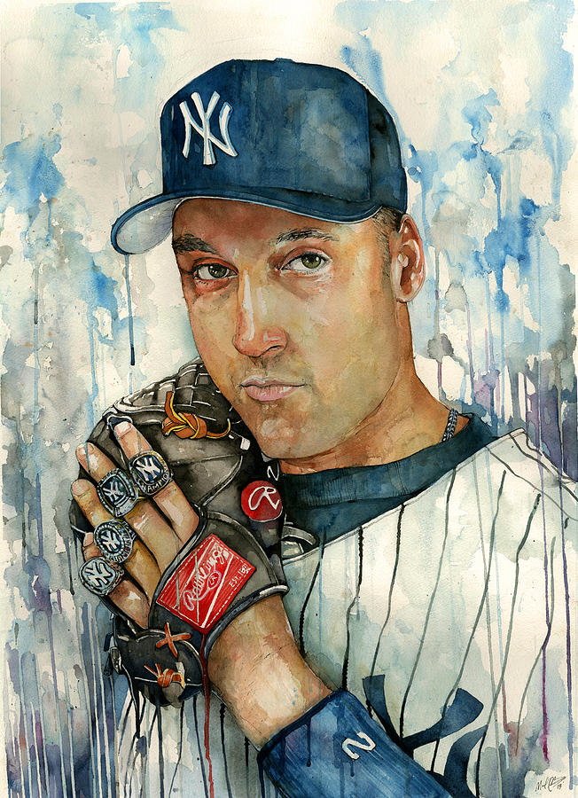 652x900 Derek Jeter Painting By Michael Pattison - Derek Jeter Painting