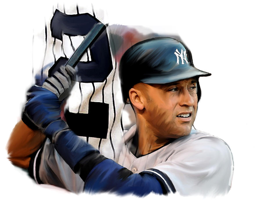 900x697 Jeter Ii Derek Jeter Painting By Iconic Images Art Gallery David - Derek Jeter Painting