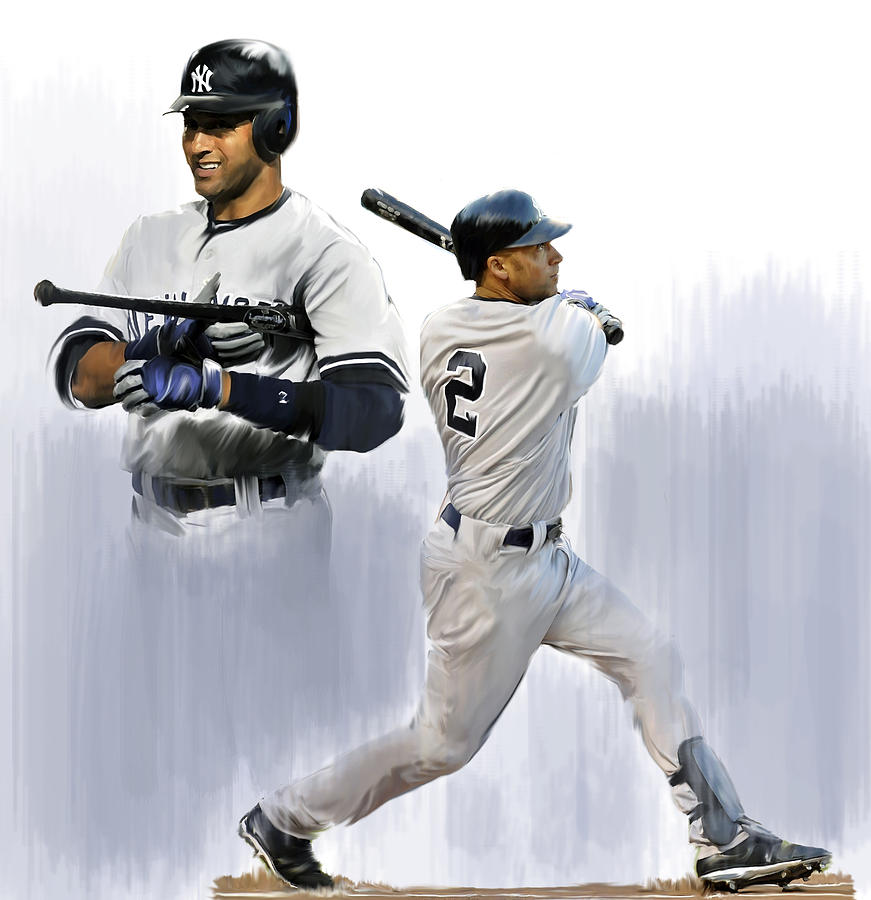 871x900 Jeter V Derek Jeter Painting By Iconic Images Art Gallery David - Derek Jeter Painting