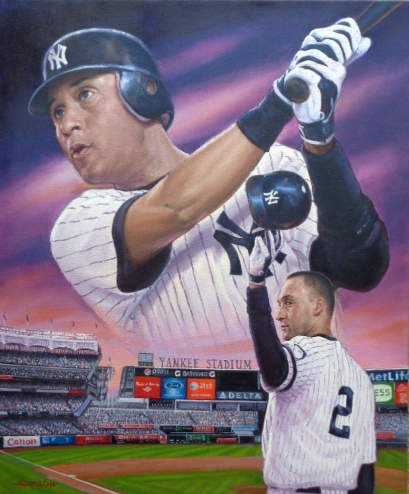 814x983 Lot Detail - Derek Jeter Painting
