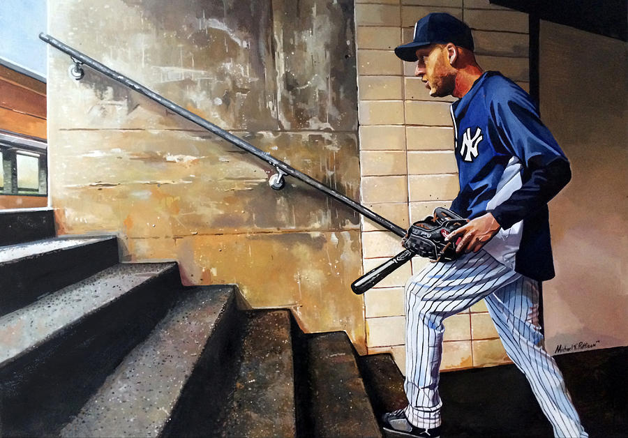 900x628 Derek Jeter's Final Game Painting By Michael Pattison - Derek Jeter Painting