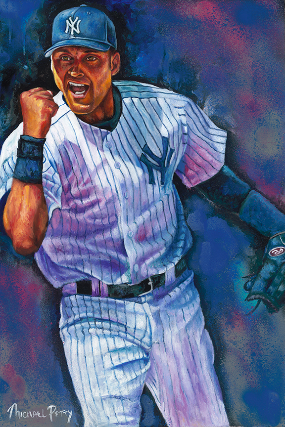 576x864 Derek Jeter Canvas Giclee Michael Petty Art - Derek Jeter Painting