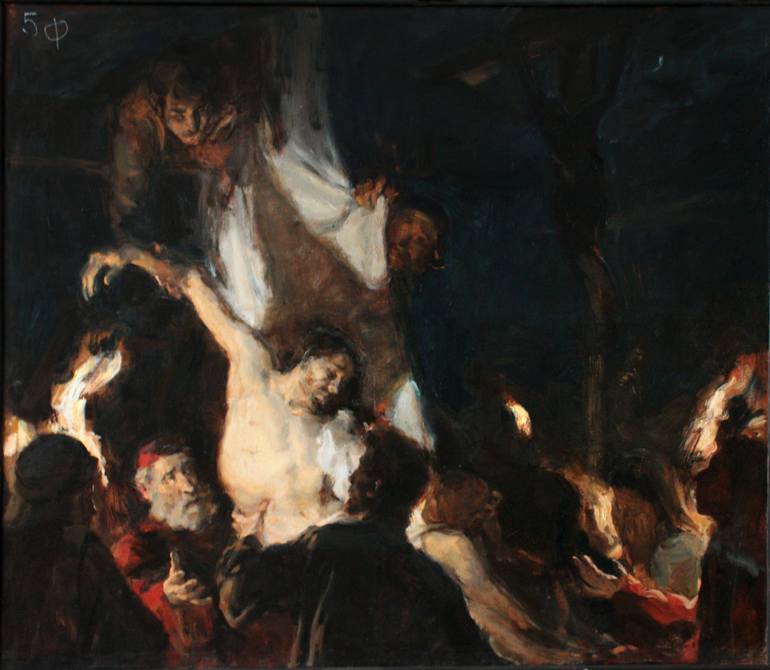 770x670 Saatchi Art Descent From The Cross Painting By Samir Rakhmanov - Descent From The Cross Painting