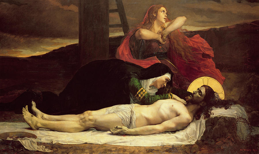 900x535 The Descent Of Christ From The Cross Painting By Jean Joseph Weerts - Descent From The Cross Painting