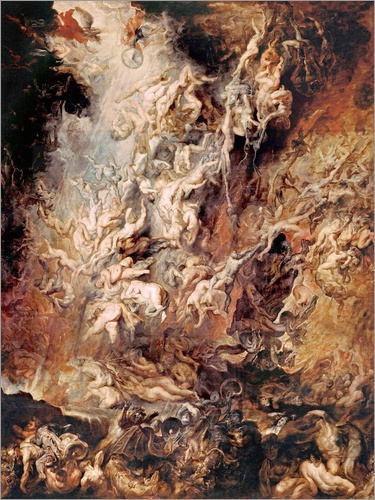 375x500 Peter Paul Rubens The Descent Into Hell Of The Damned Poster - Descent Into Hell Painting