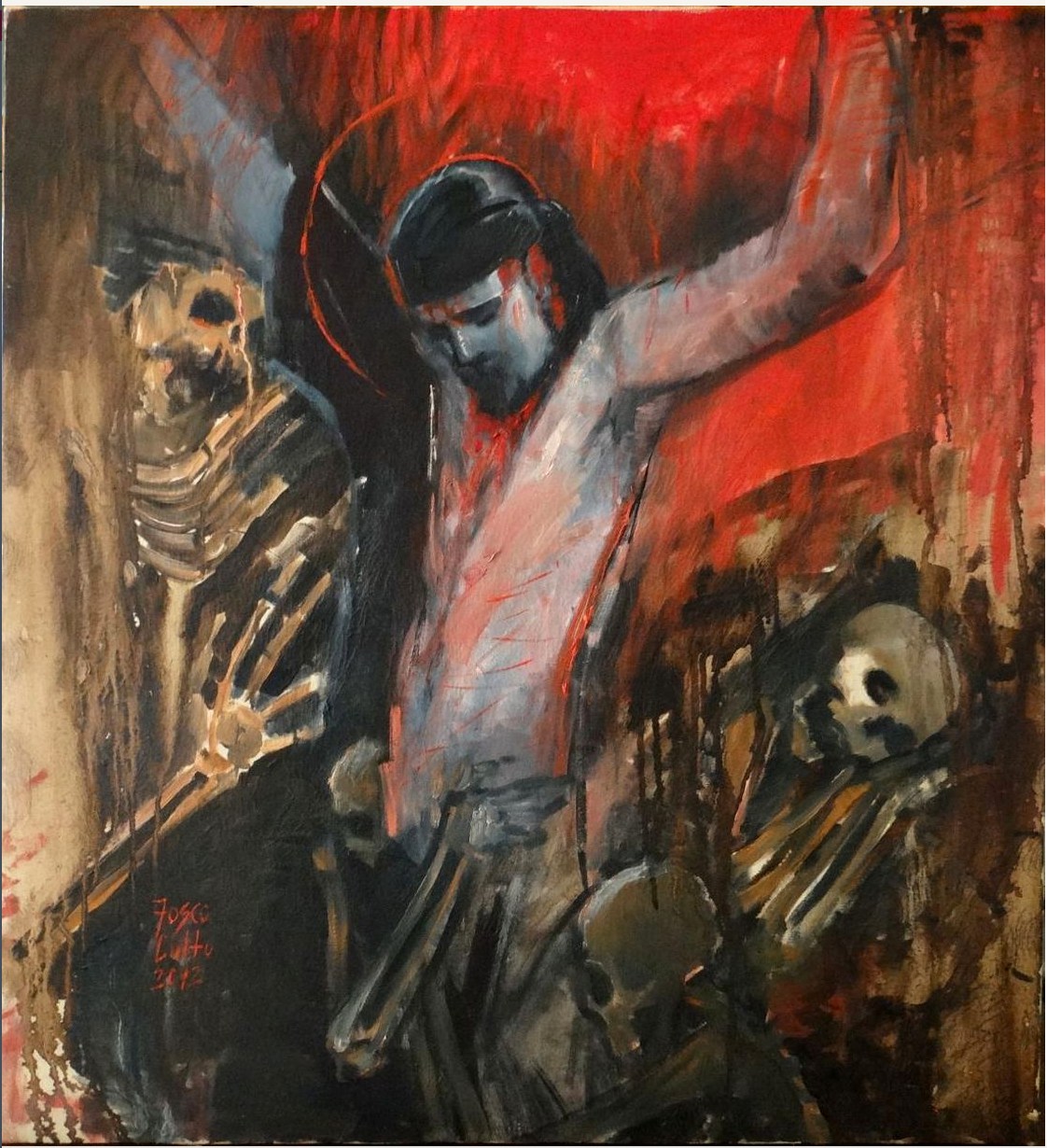 1122x1230 Descent Into Hell Oil Painting On Canvas By Fosco Culto - Descent Into Hell Painting