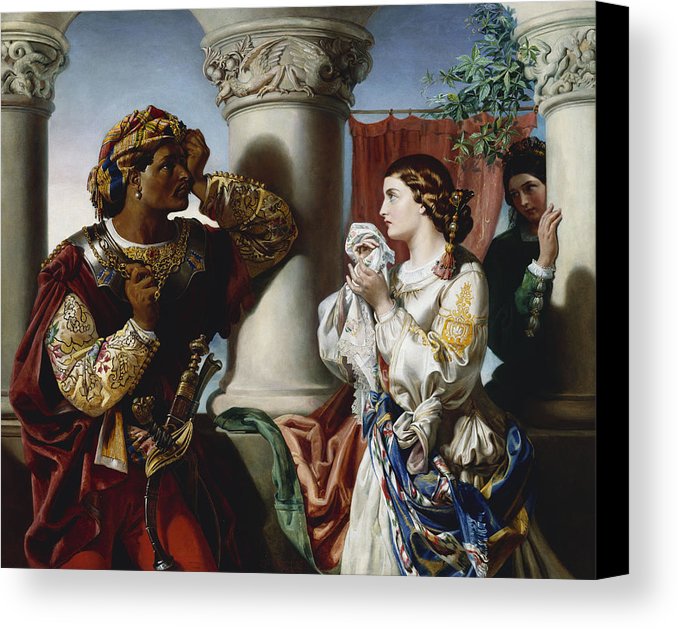 678x629 Othello And Desdemona Canvas Print Canvas Art By Daniel Maclise - Desdemona Painting