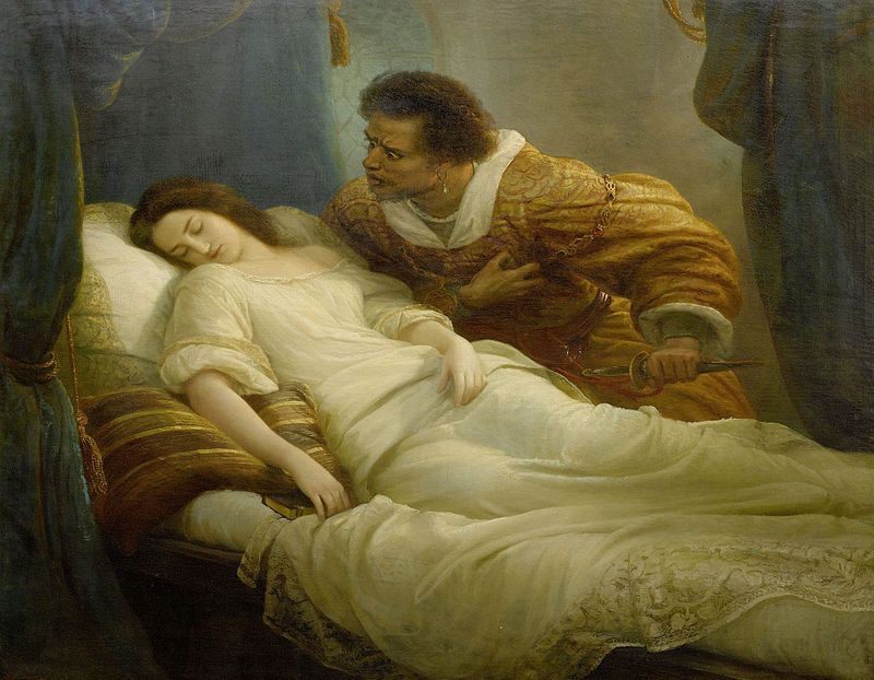 800x622 Othello With Desdemona In Bed Asleep By Christian Art - Desdemona Painting