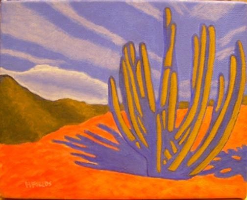 504x408 Cactus, Desert Scene Arizona Sonoran Desert Cactus Scene 8x10 - Desert Cactus Painting