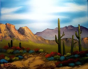 Desert Mountain Painting at PaintingValley.com | Explore collection of ...