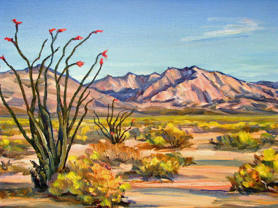 900x675 Indian Head Mountain Borrego Springs Painting By Robert Gerdes - Desert Mountain Painting