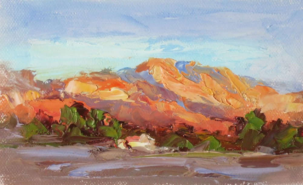 1000x610 Palette Knife Painters, International Colorful Southwest - Desert Mountain Painting