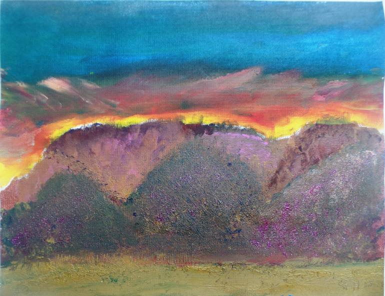 770x593 Saatchi Art Desert Mountains Painting By Stuart Hennessey - Desert Mountain Painting