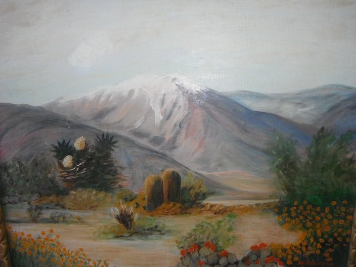 720x540 Southwestern Arizona~new Mexico Desert Mountain Landscape Original - Desert Mountain Painting