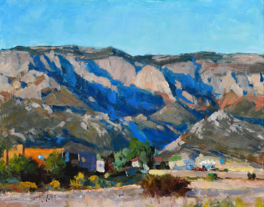 1000x784 Desert Mountain Painting Wallis - Desert Mountain Painting